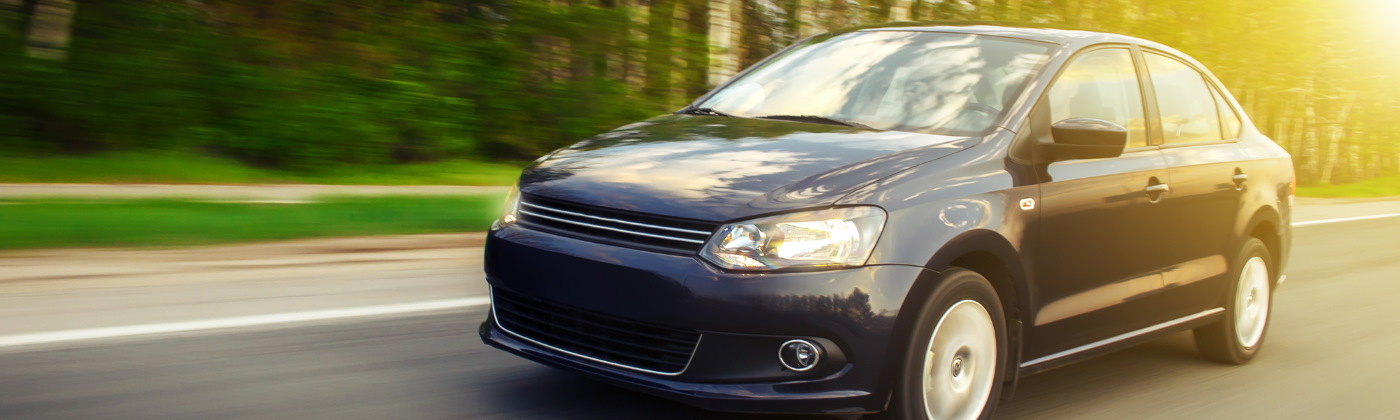 couple posing in back of an SUV